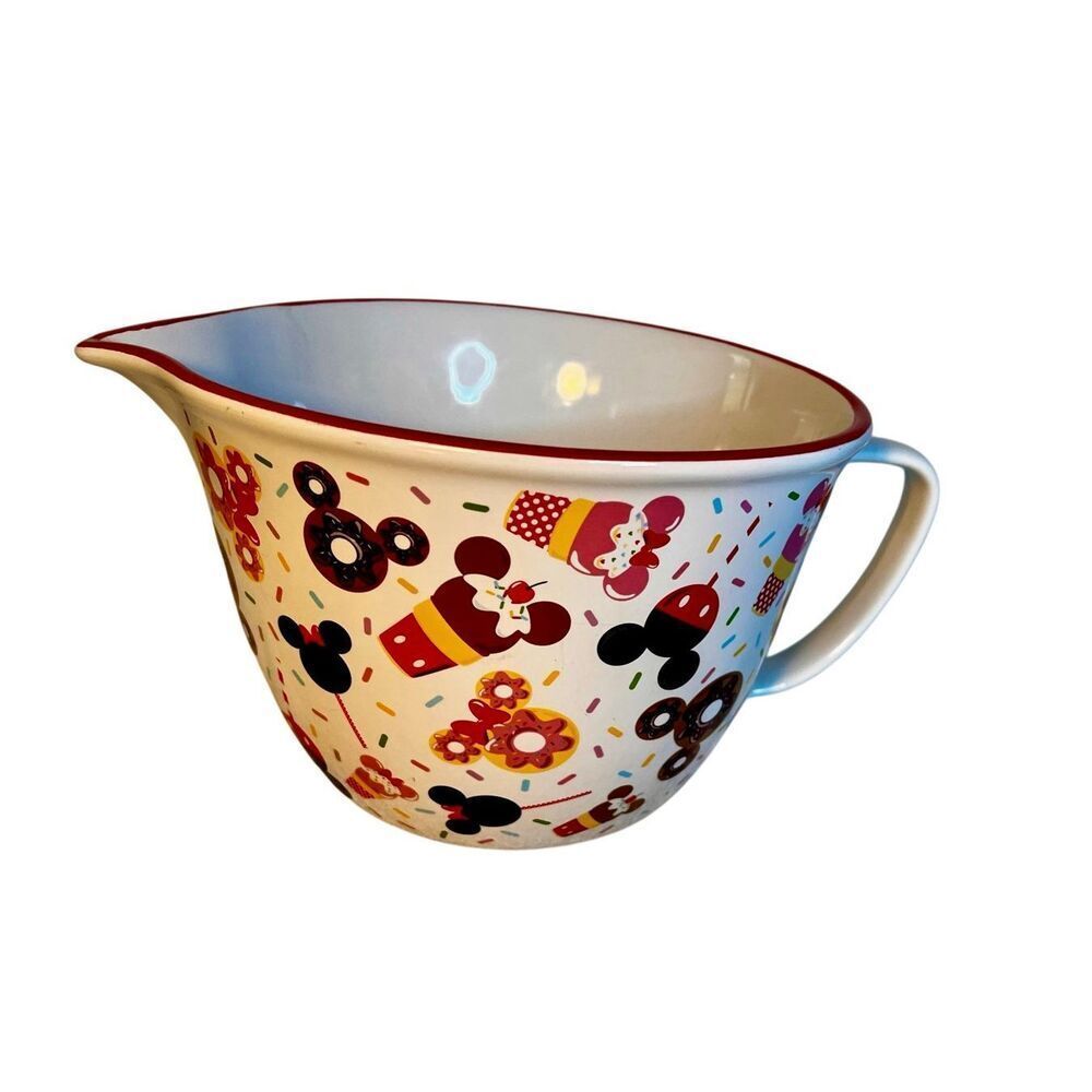 Disney Large Mixing Bowl Mickey Minnie Mouse Ice Cream Doughnuts Motiff